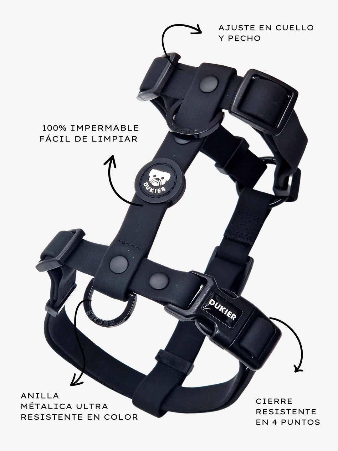 WATERPROOF DOG HARNESS BLACK