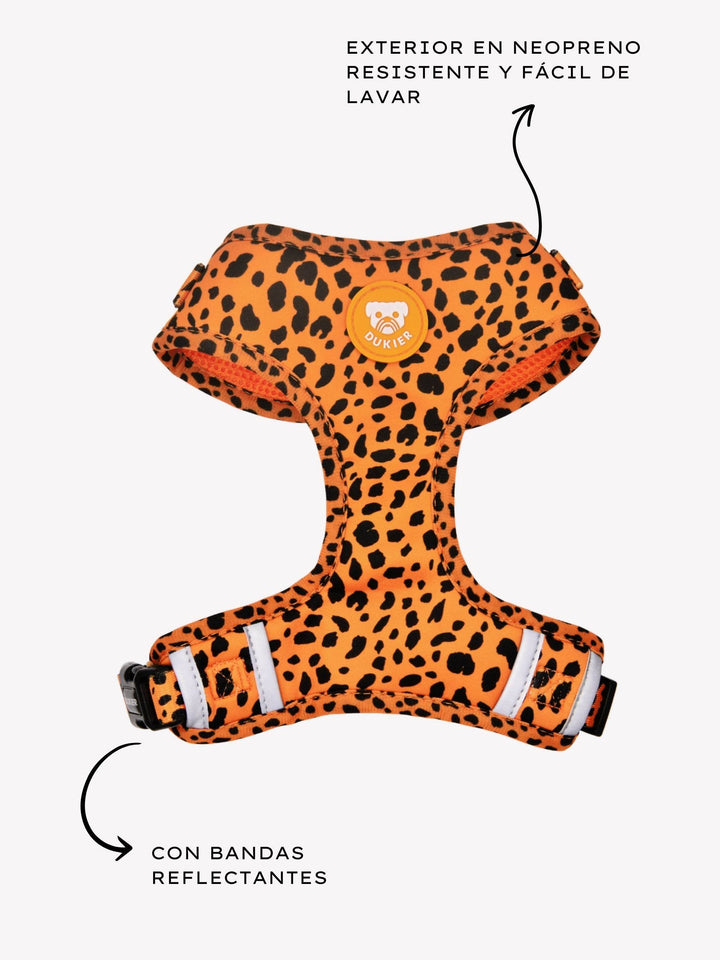 ARNÉS AJUSTABLE PARA PERRO CHEETAH GOLD - Dukier