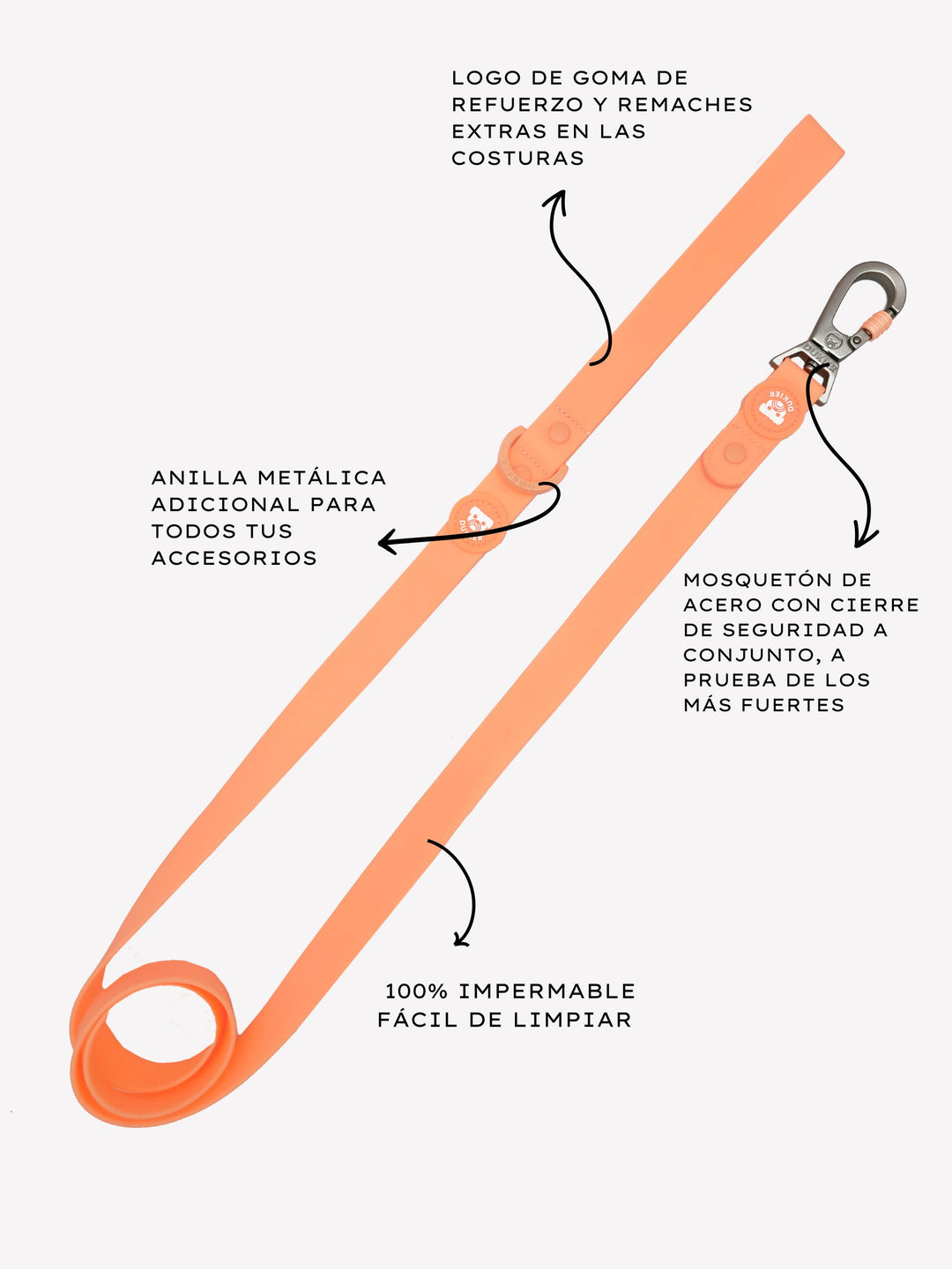 CORREA WATERPROOF PARA PERRO CORAL