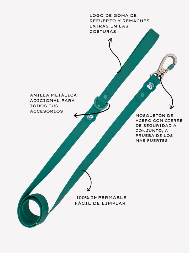 WATERPROOF DOG LEASH GREEN