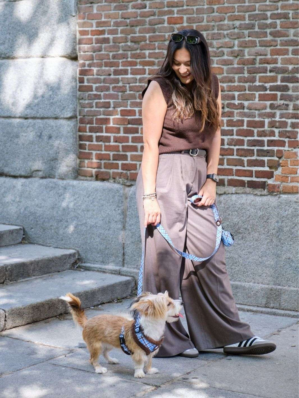 CORREA PARA PERRO TARTÁN BLUE MOCCA