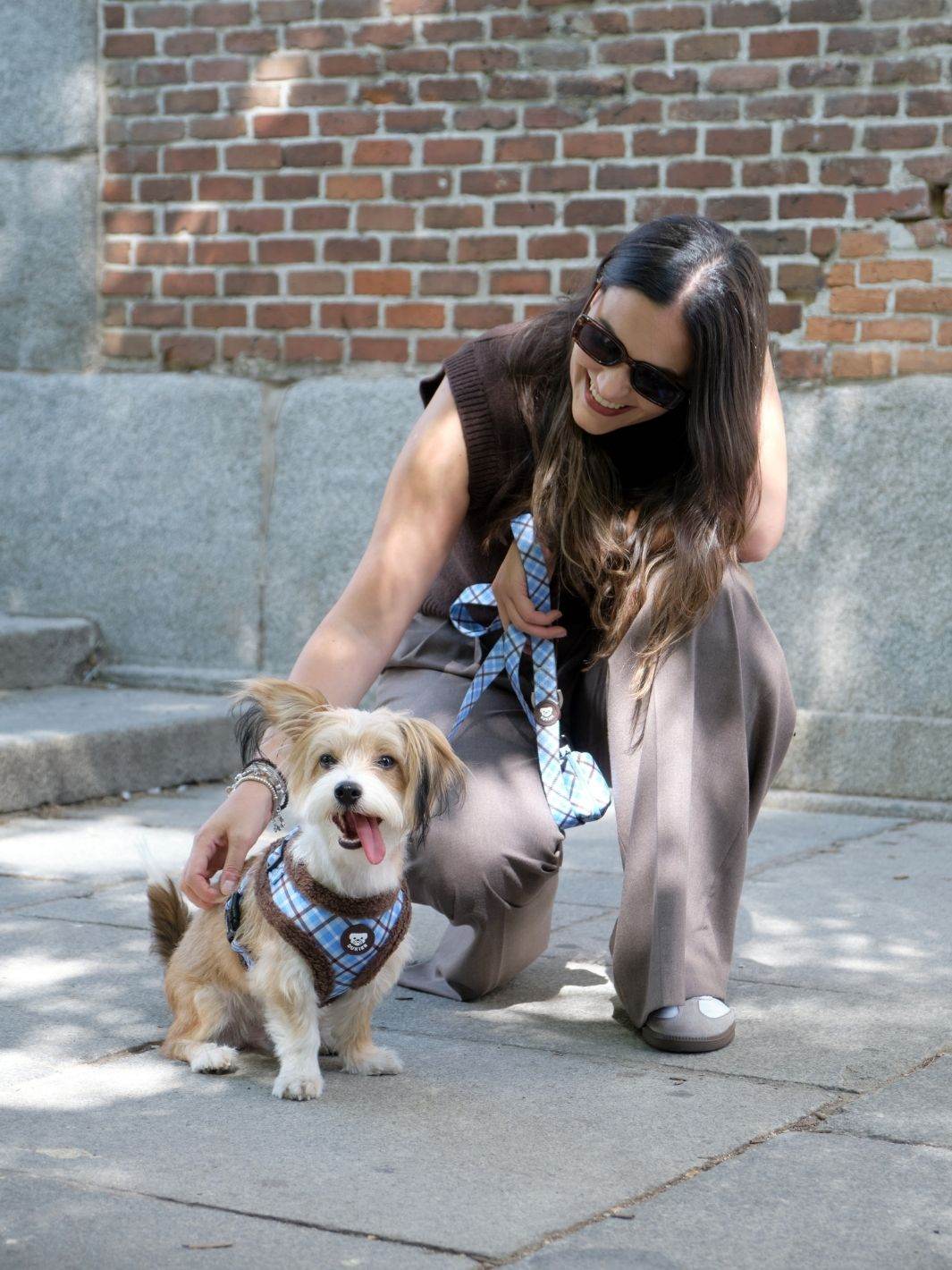 ARNES AJUSTABLE PARA PERRO TARTÁN BLUE MOCCA - Dukier