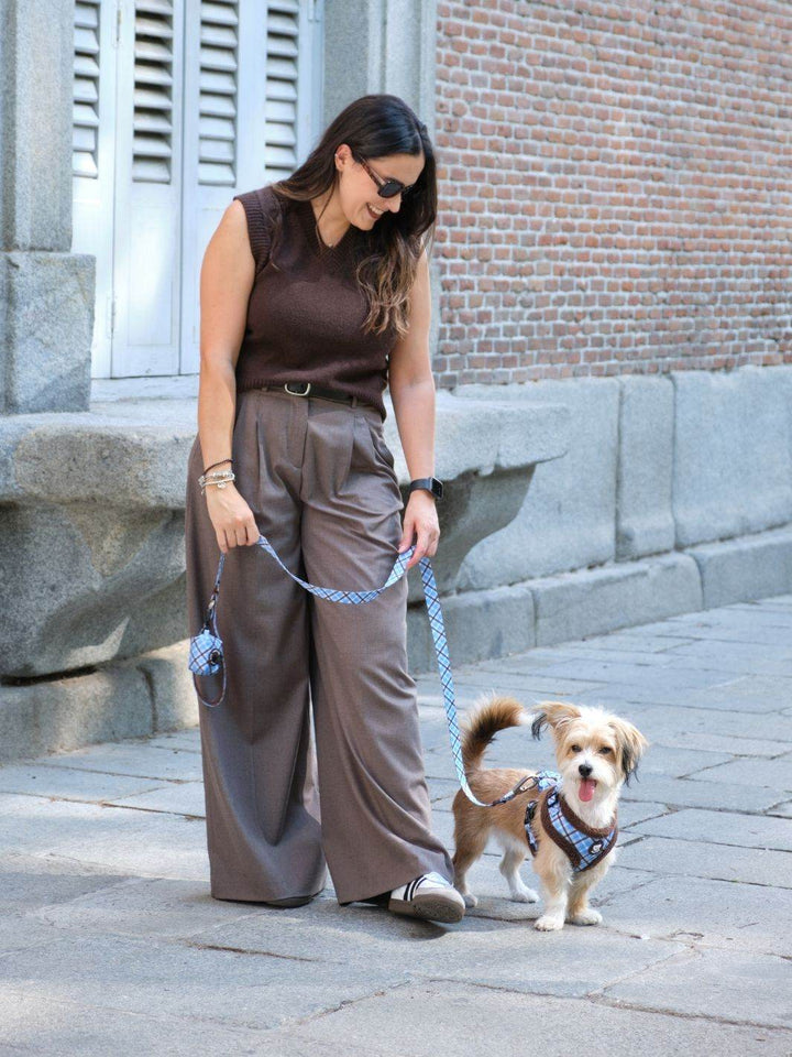 ARNES AJUSTABLE PARA PERRO TARTÁN BLUE MOCCA - Dukier