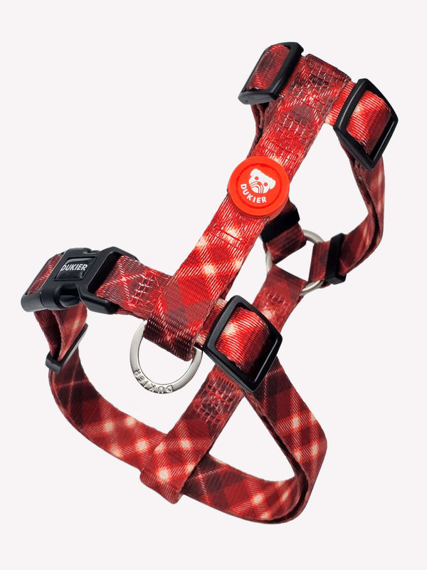 KLASSISCHES HUNDEGESCHIRR TARTAN RED