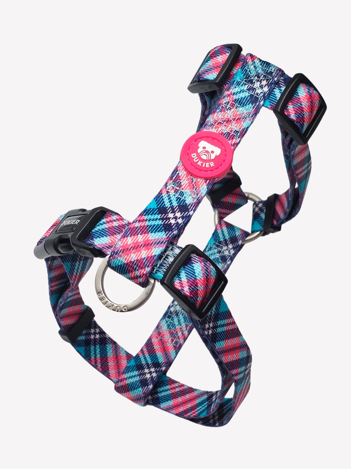 KLASSISCHES HUNDEGESCHIRR TARTAN PINK