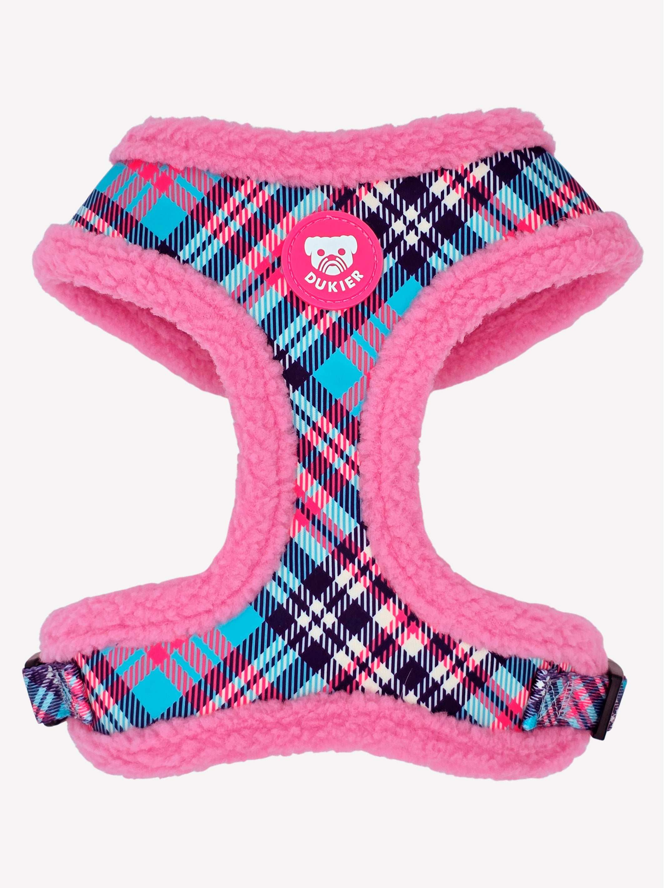 TARTAN PINK ADJUSTABLE DOG HARNESS