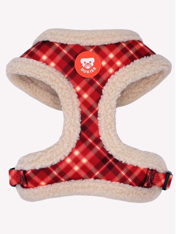 VERSTELLBARES HUNDEGESCHIRR TARTAN RED