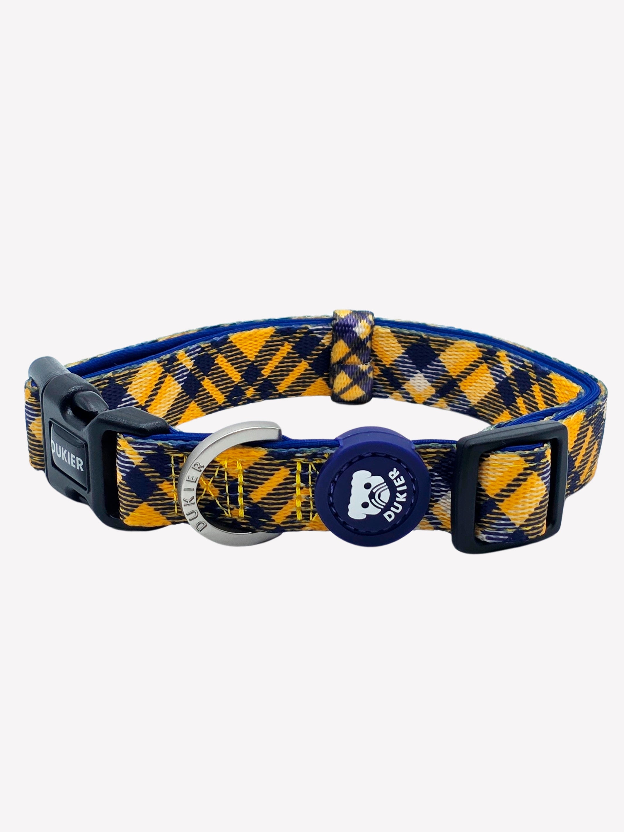 COLLAR PARA PERRO TARTÁN MUSTARD