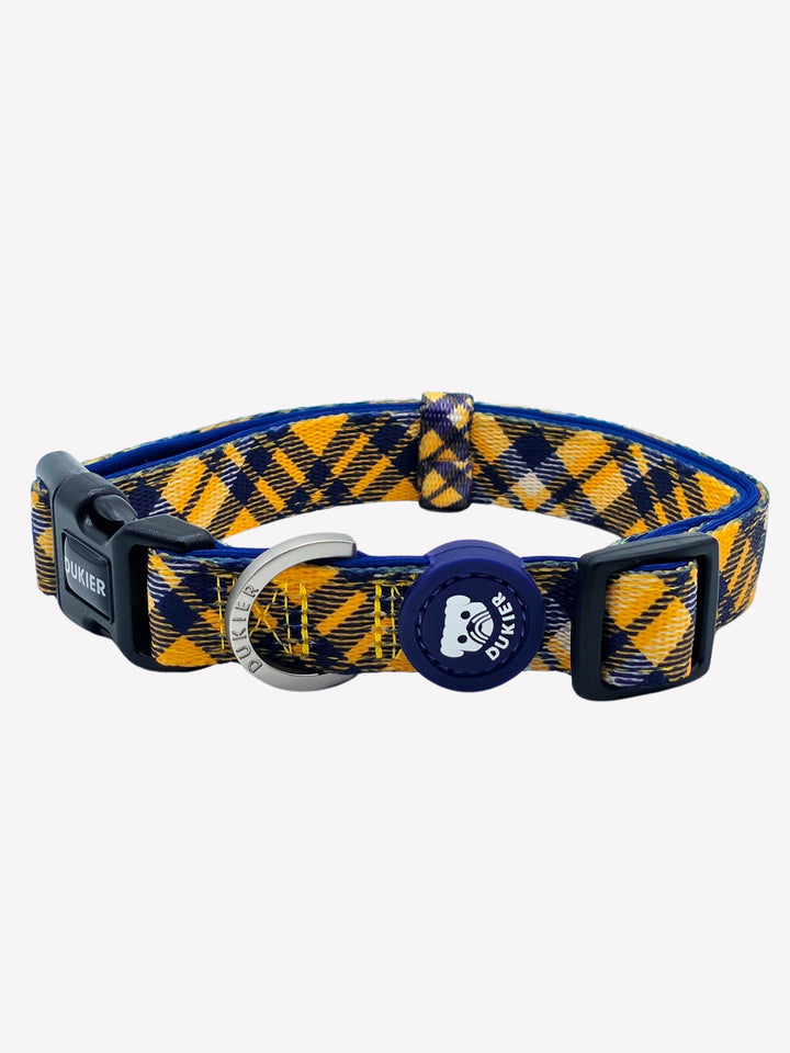 COLLAR PARA PERRO TARTÁN MUSTARD