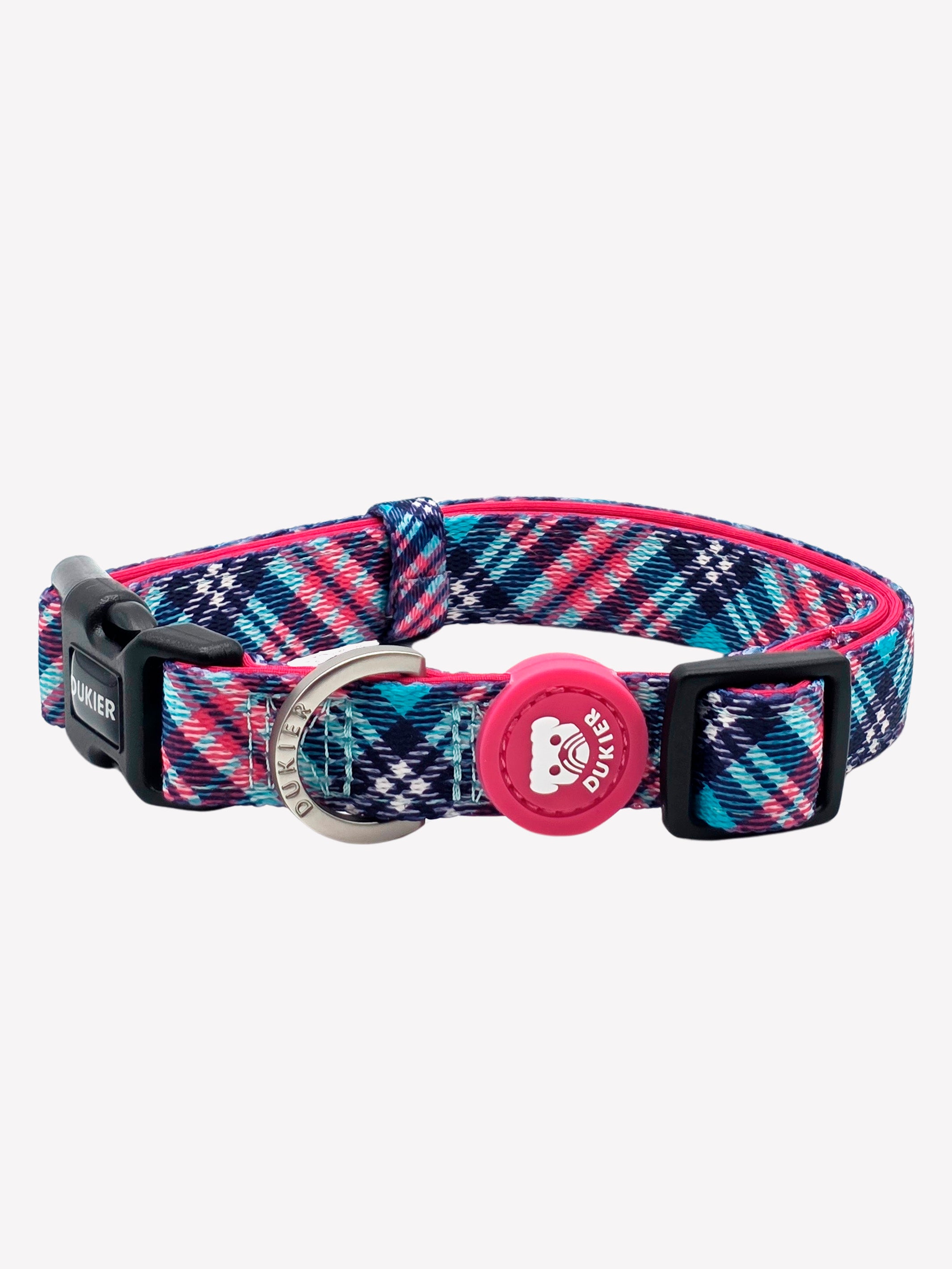 COLLAR PARA PERRO TARTÁN PINK