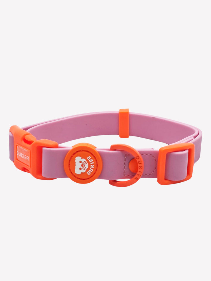WATERPROOF DOG COLLAR TANGERINE PINK