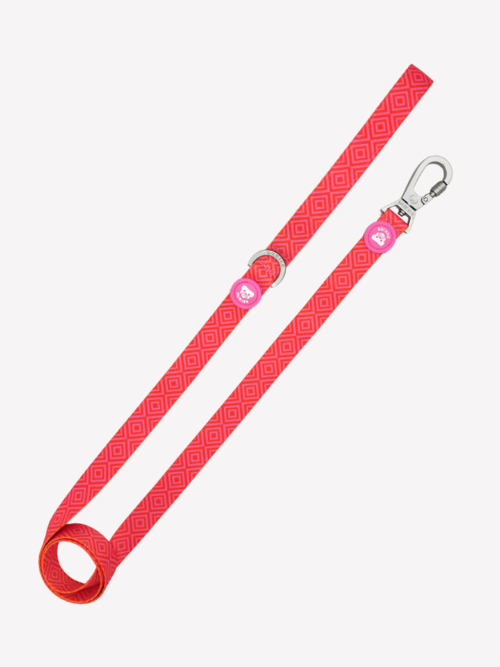 CORREA PARA PERRO KALEIDO PINK GRID
