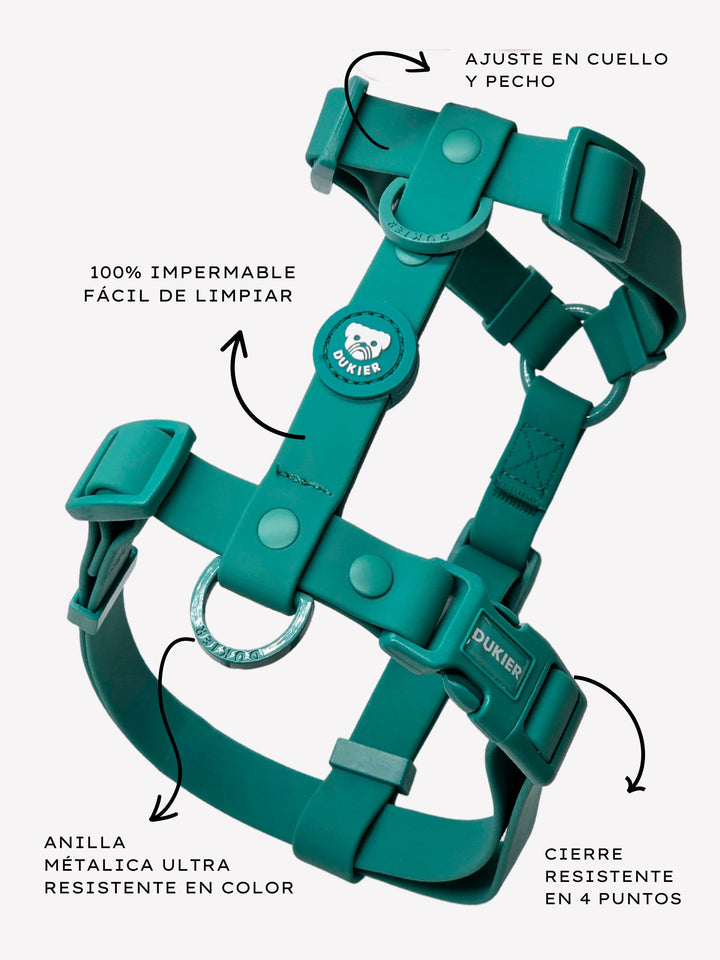 HARNAIS WATERPROOF GREEN POUR CHIEN