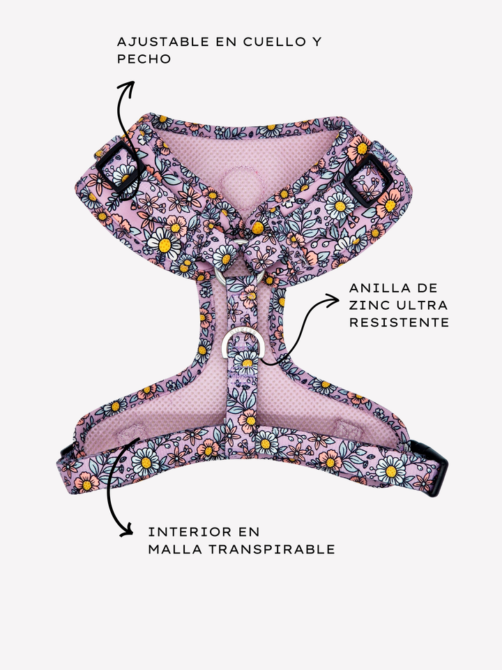 FLOWER POWER ADJUSTABLE DOG HARNESS