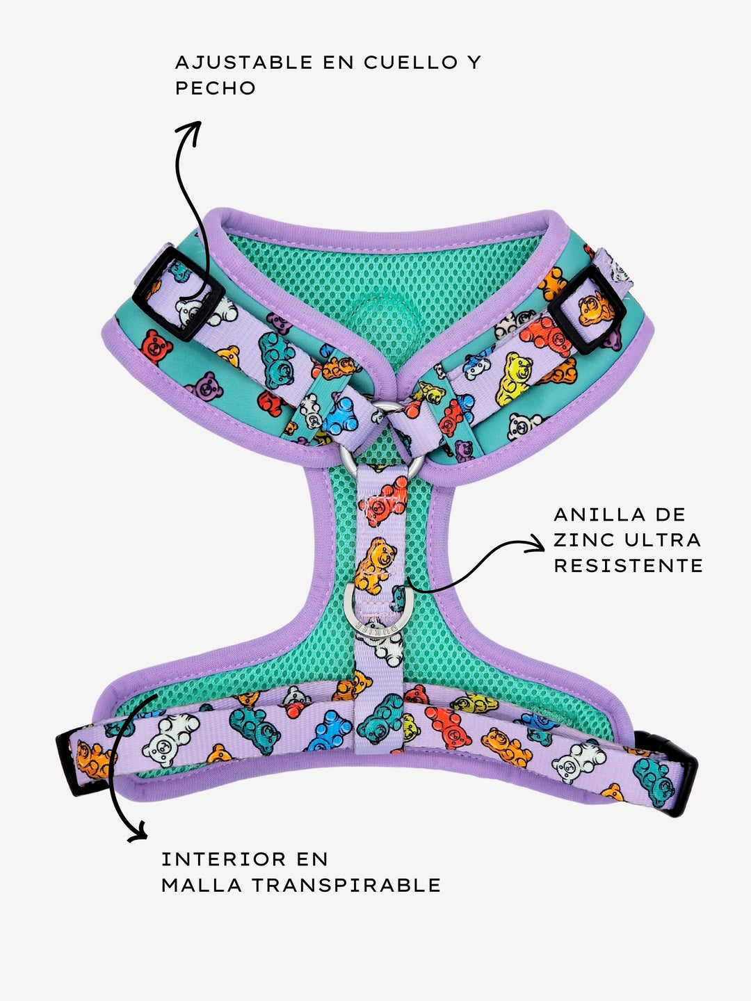 GUMMY BEARS ADJUSTABLE DOG HARNESS