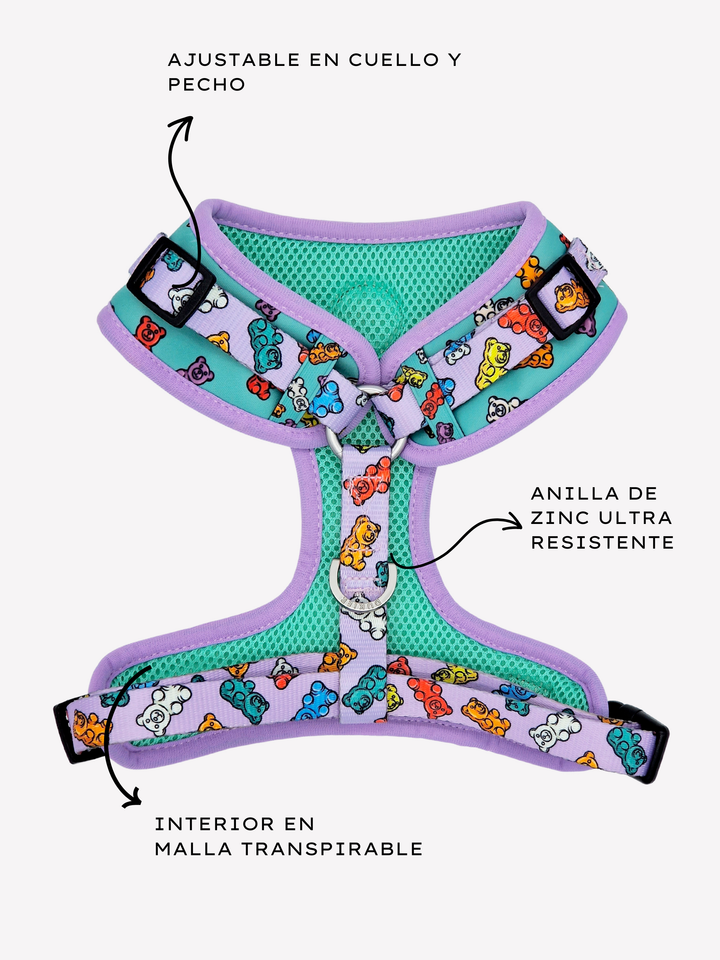 GUMMY BEARS ADJUSTABLE DOG HARNESS