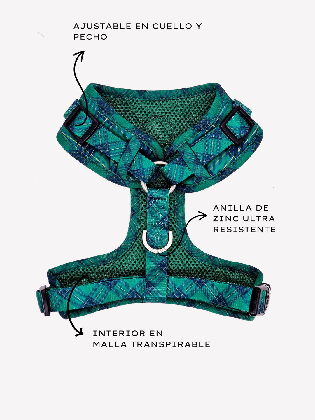 ARNÉS AJUSTABLE PARA PERRO TARTÁN