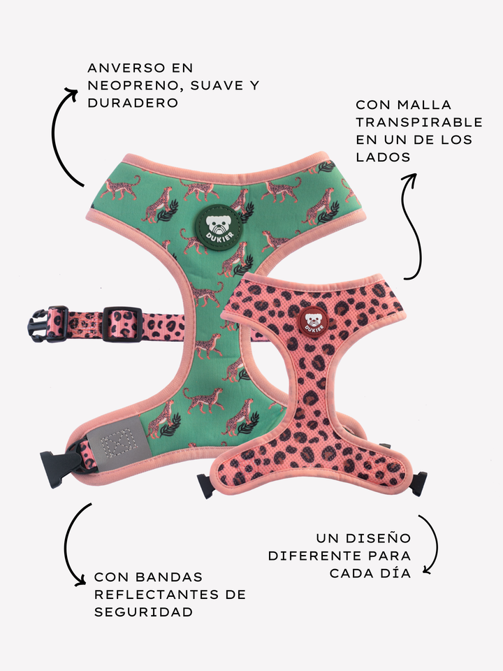 LEOPARD REVERSIBLE DOG HARNESS