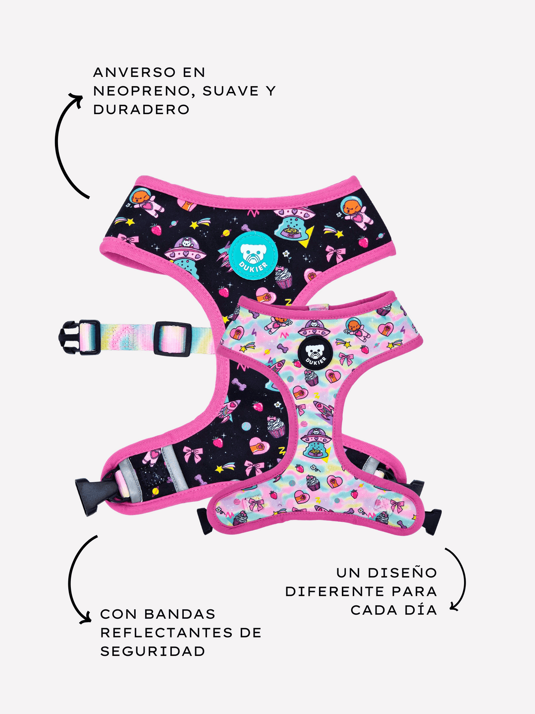 ARNÉS REVERSIBLE PARA PERRO PINK GALAXY