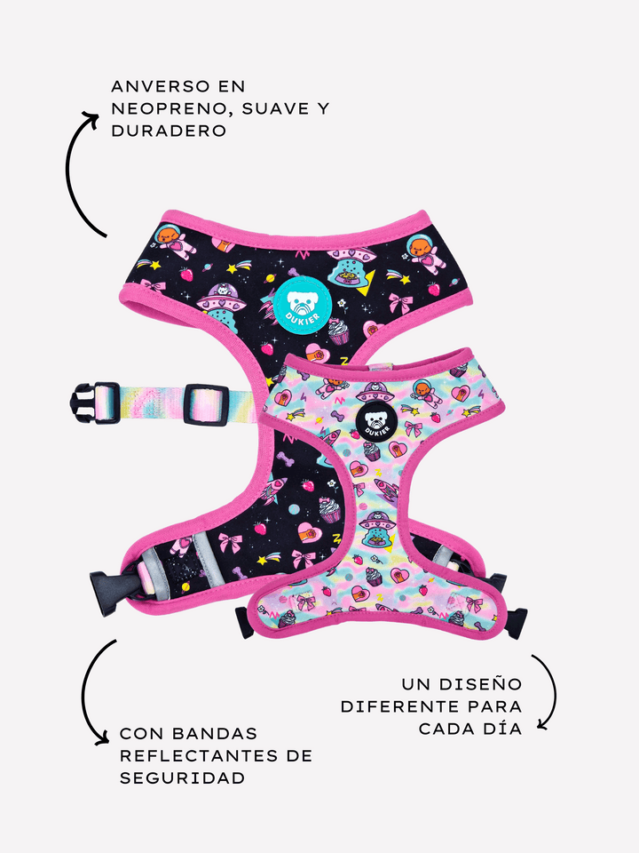 ARNÉS REVERSIBLE PARA PERRO PINK GALAXY