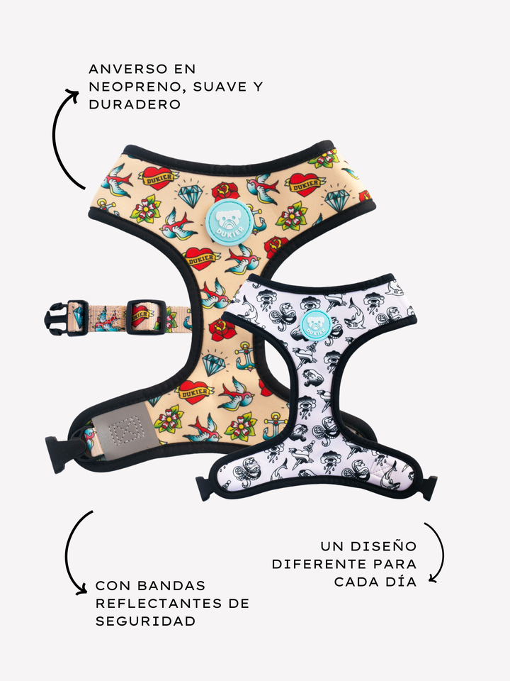 TATTOO REVERSIBLE DOG HARNESS