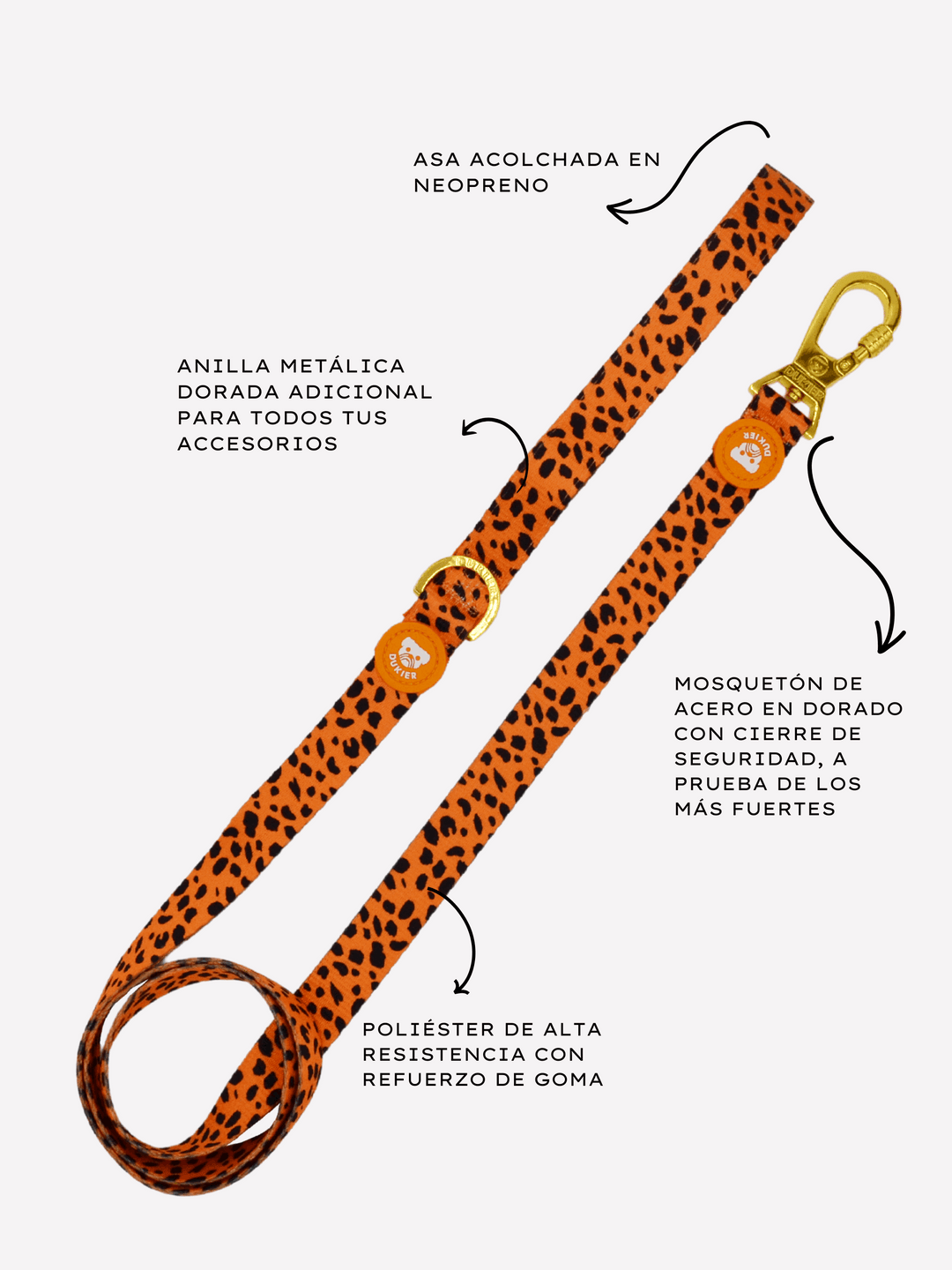 CORREA PARA PERRO CHEETAH GOLD