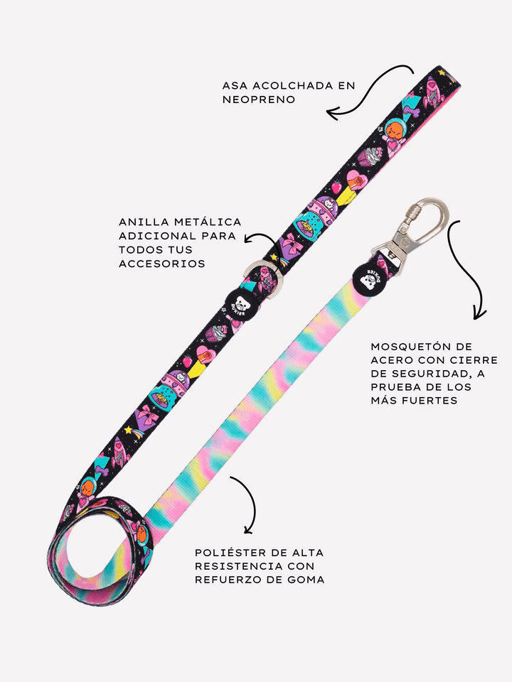 CORREA PARA PERRO PINK GALAXY