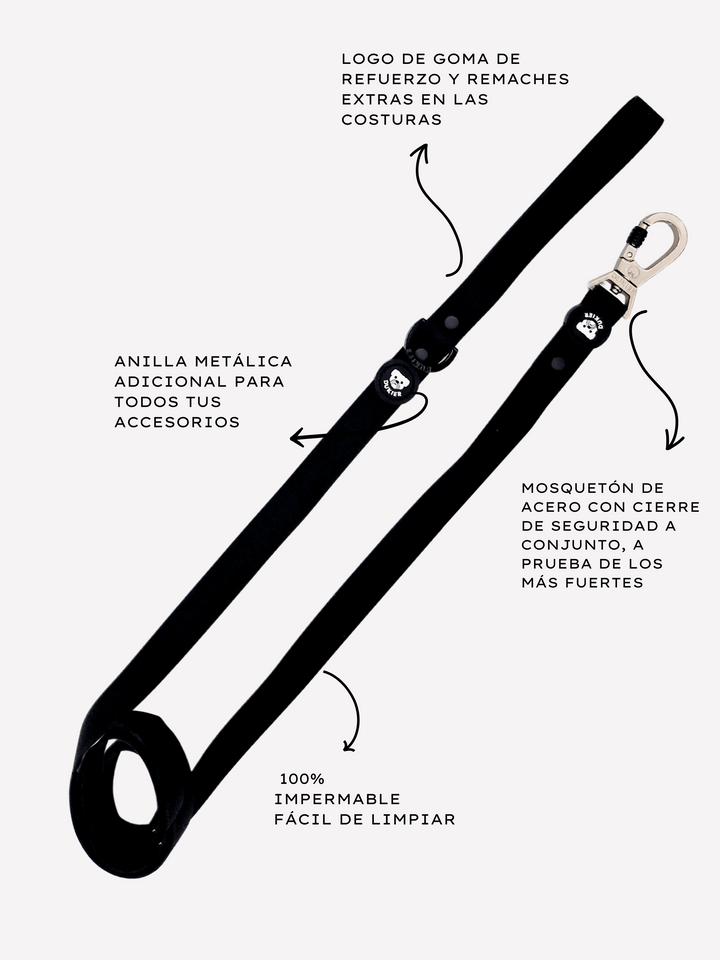 CORREA WATERPROOF PARA PERRO BLACK