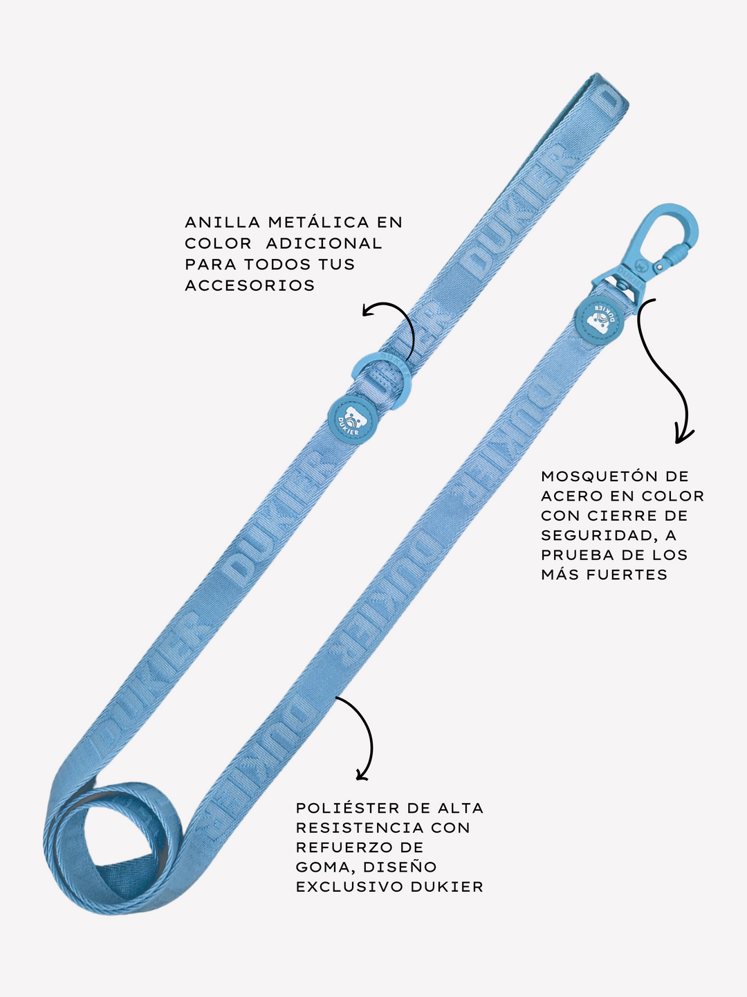 LEASH FOR DOGS SOFT BLUE