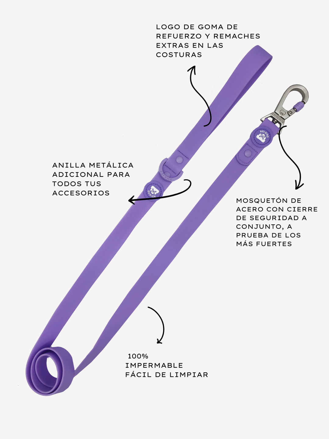 CORREA WATERPROOF PARA PERRO PURPLE