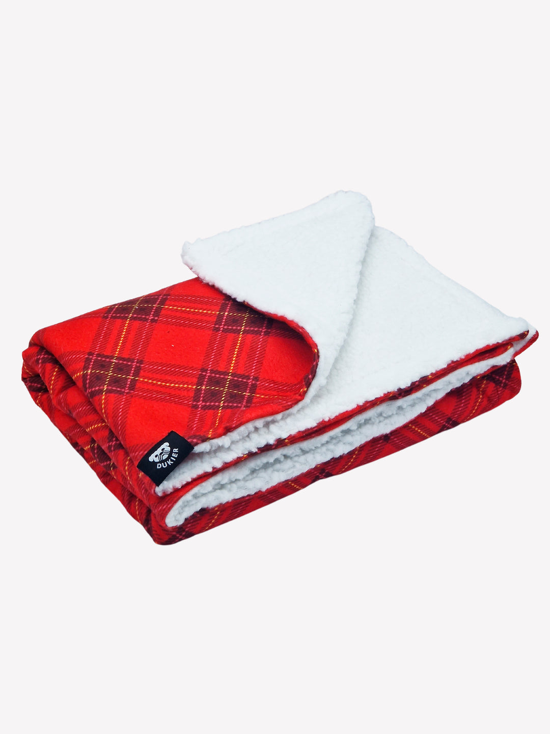 COUVERTURE EN PELUCHE TARTAN RED