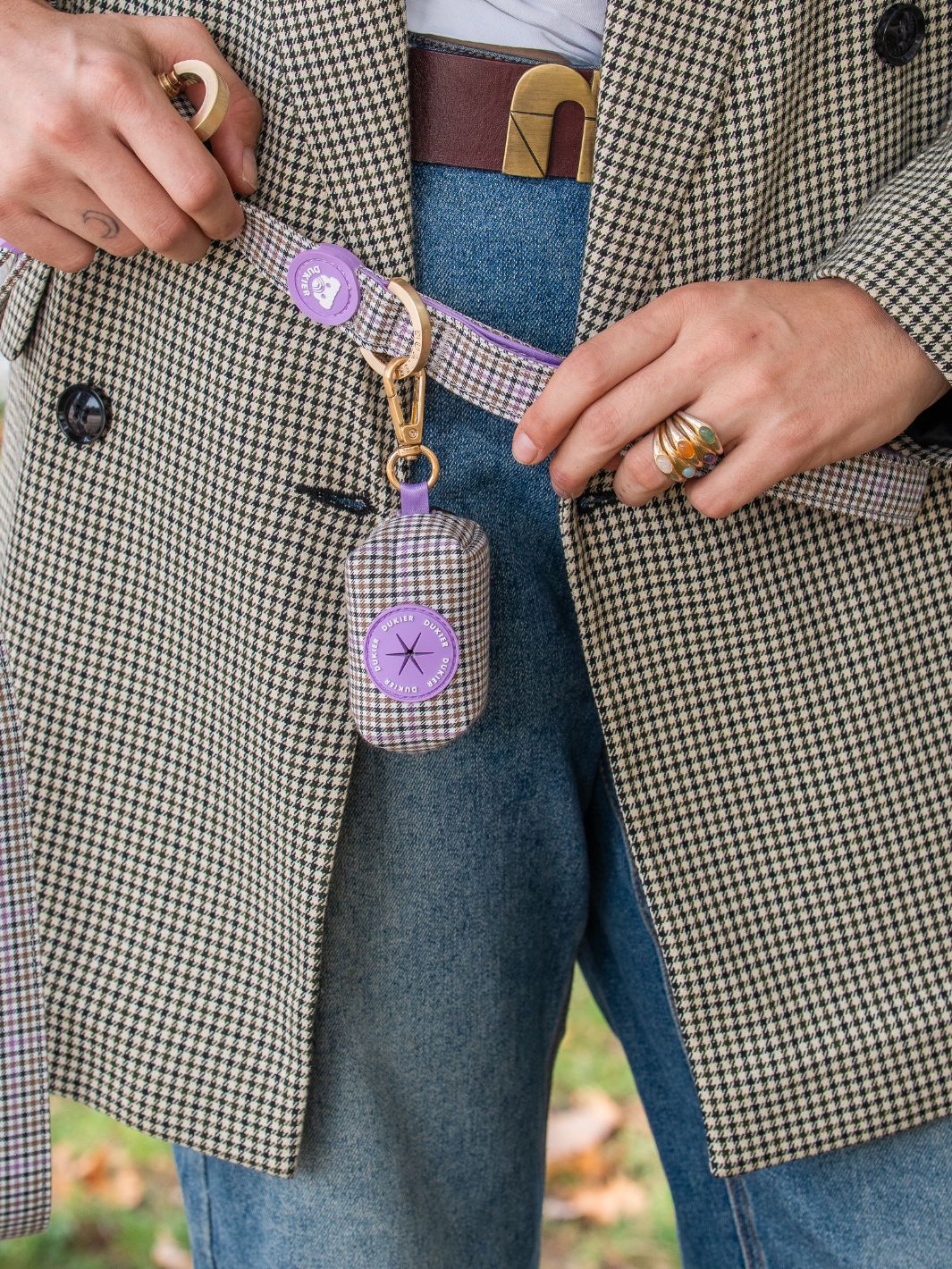 DOG POOP BAG HOLDER PREPPY LILAC