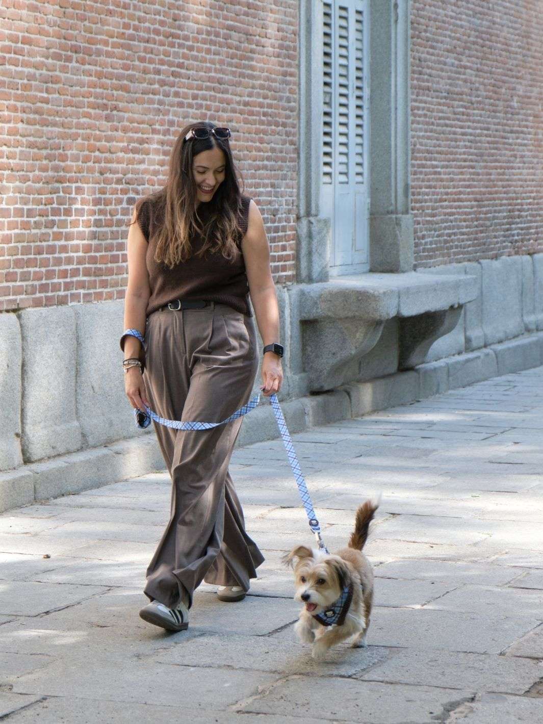 CORREA PARA PERRO TARTÁN BLUE MOCCA