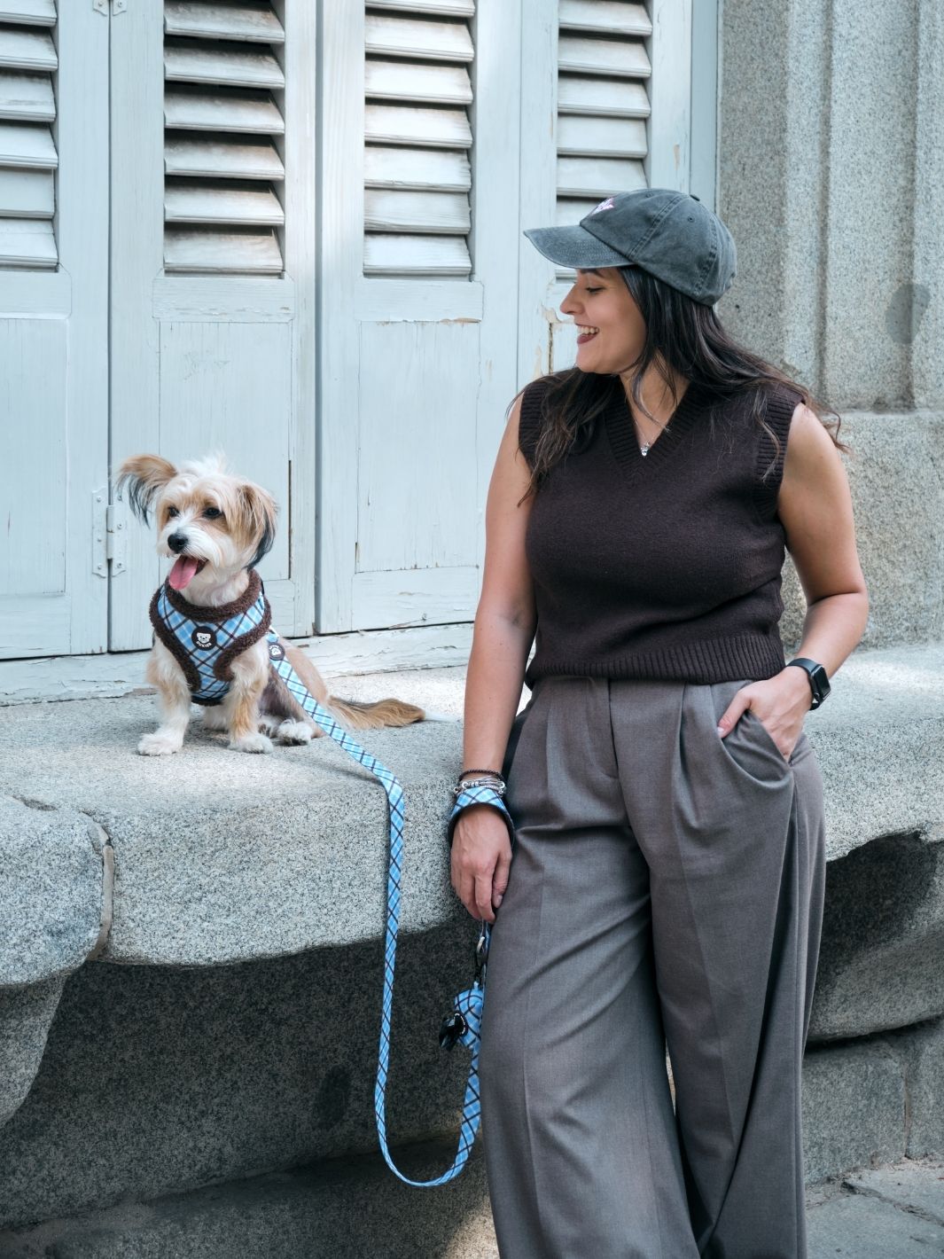 ARNES AJUSTABLE PARA PERRO TARTÁN BLUE MOCCA