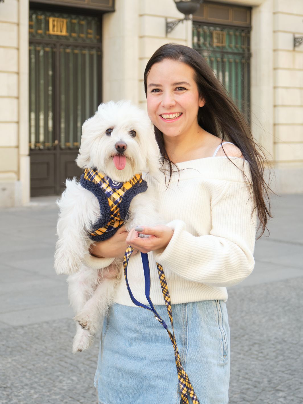 ARNES AJUSTABLE PARA PERRO TARTÁN MUSTARD
