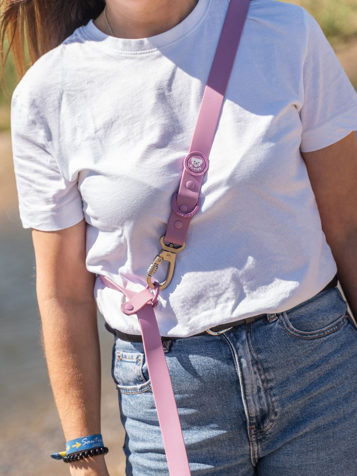 WATERPROOF HANDS-FREE LEASH MAUVE