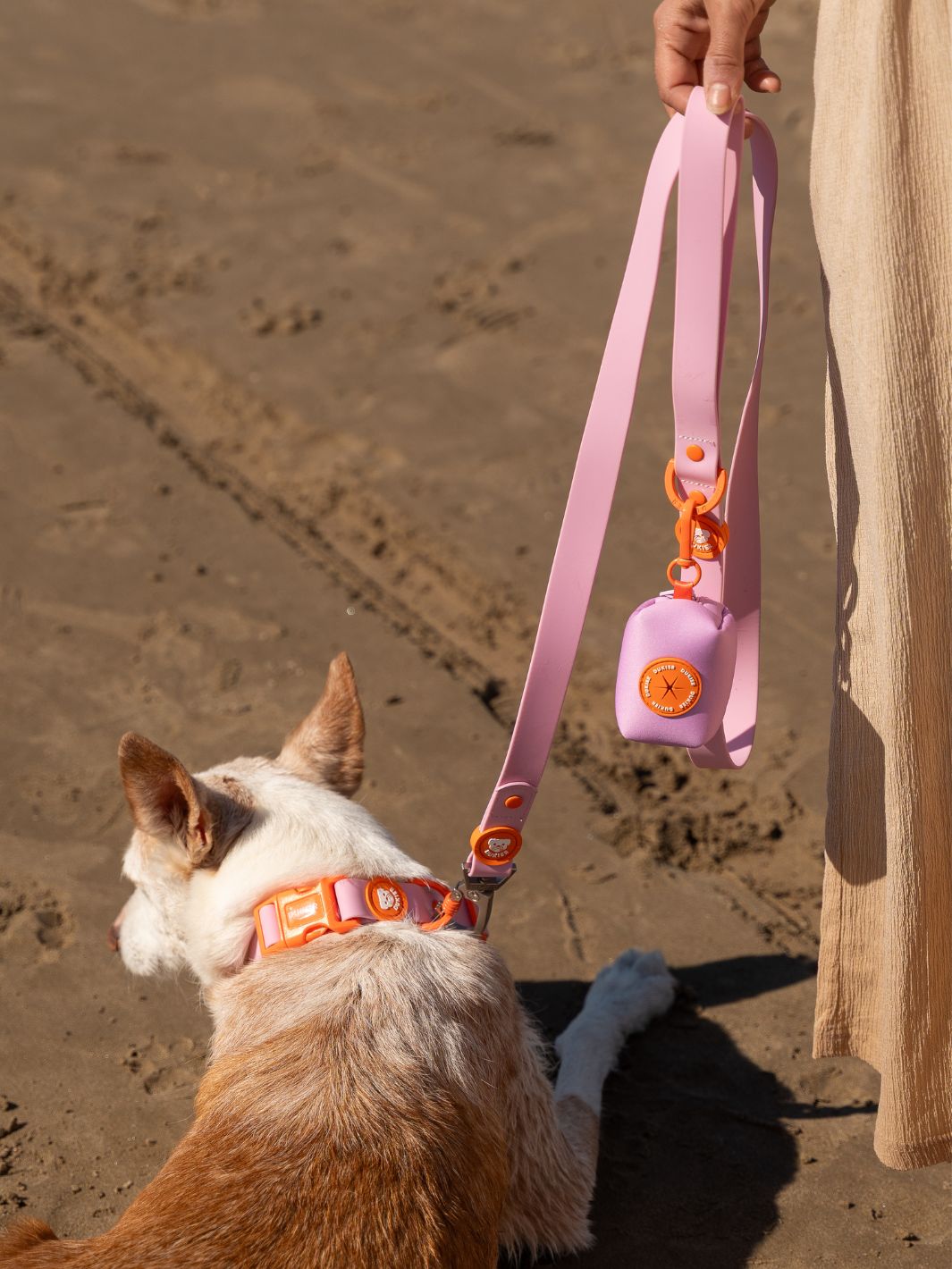 WATERPROOF DOG COLLAR TANGERINE PINK