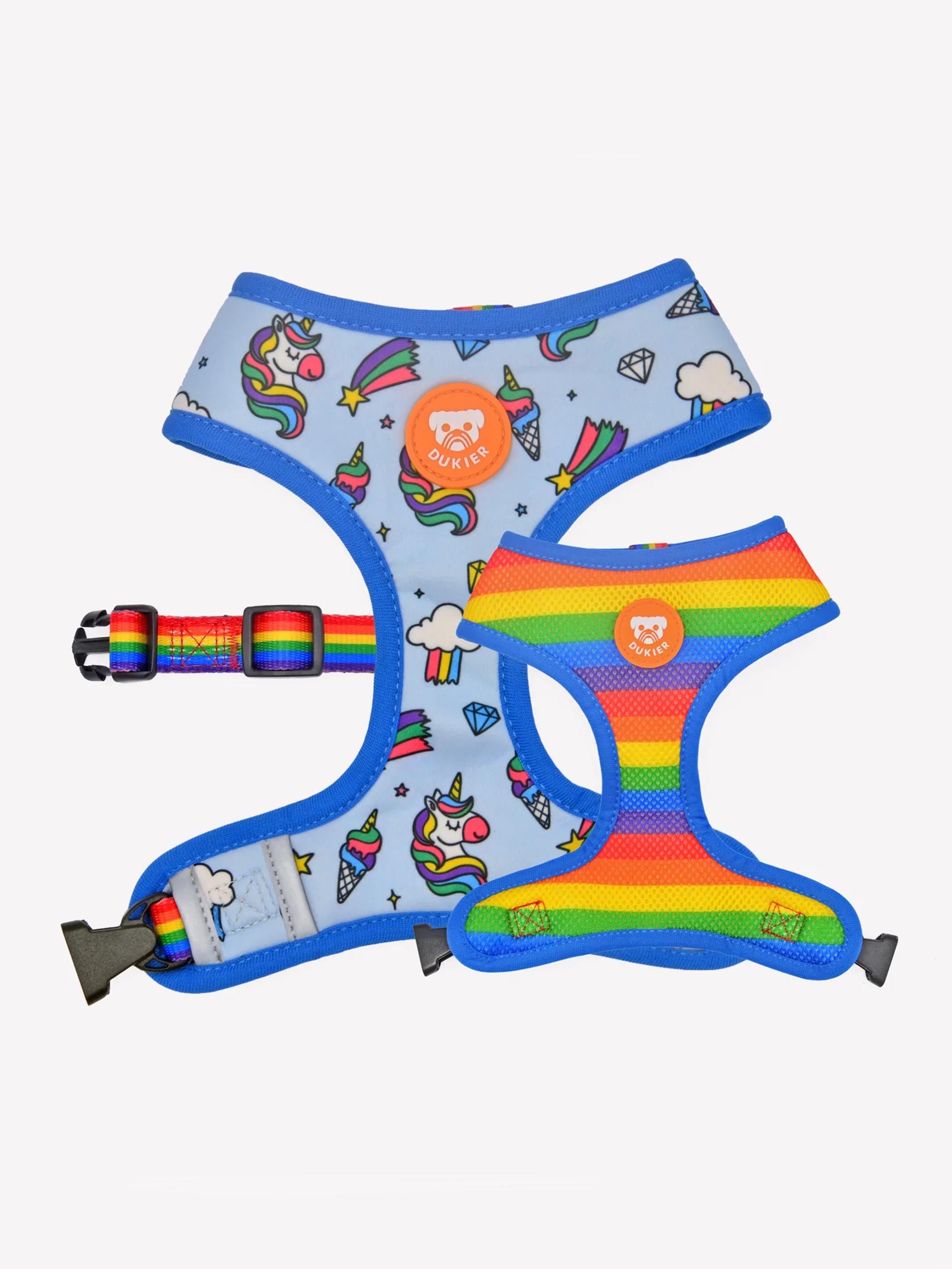 UNICORNS REVERSIBLE DOG HARNESS