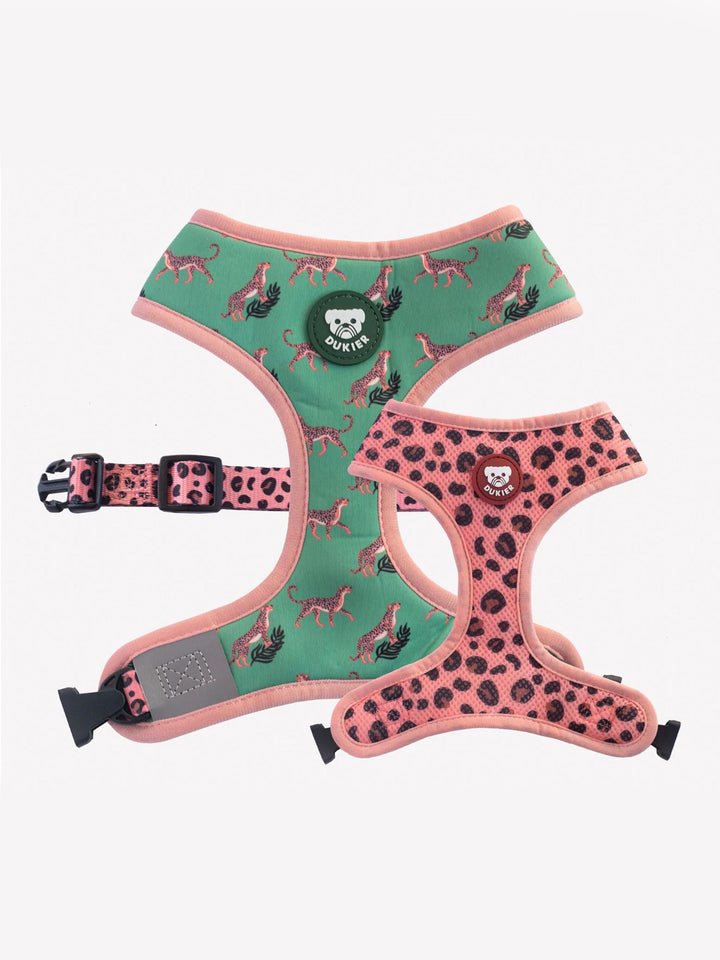 LEOPARD REVERSIBLE DOG HARNESS